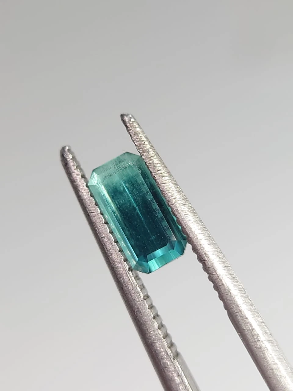 0.6ct Lagoon Blue Tourmaline Emerald Cut Gemstone from Afghanistan — view 1